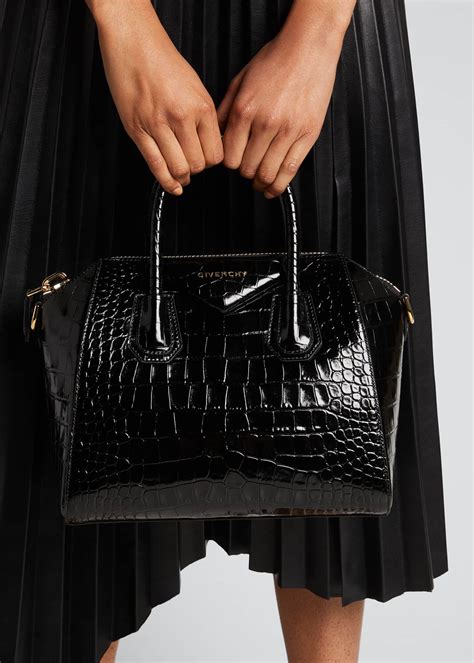 givenchy mini croc antigona|givenchy small antigona leather satchel.